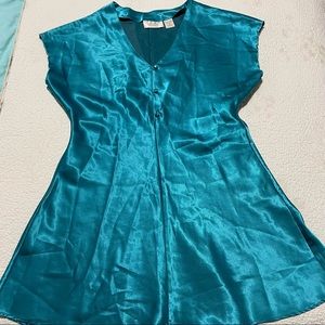 Teal Vintage Victoria’s Secret Satin Lingerie Dress